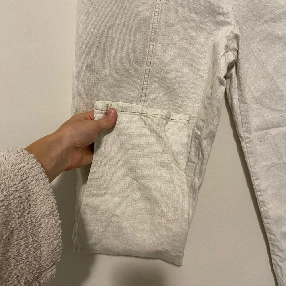 We the Free Off-White Pants with Gold Stitching